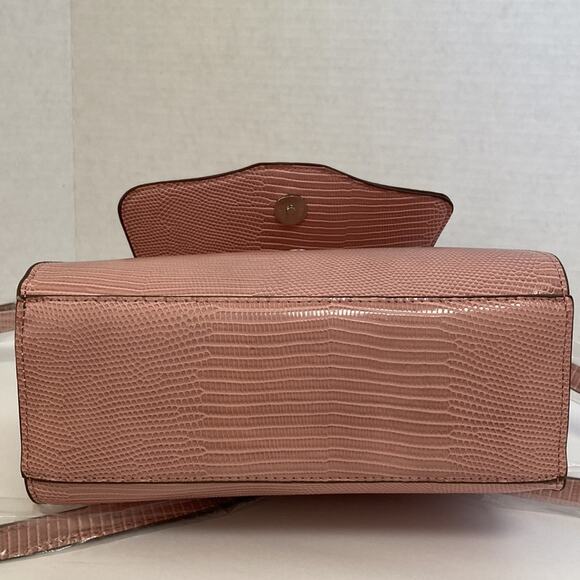 Anne Klein PU Satchel Purse Pocketbook Dusty Rose Carry Handle & Shoulder Strap - Picture 9 of 10